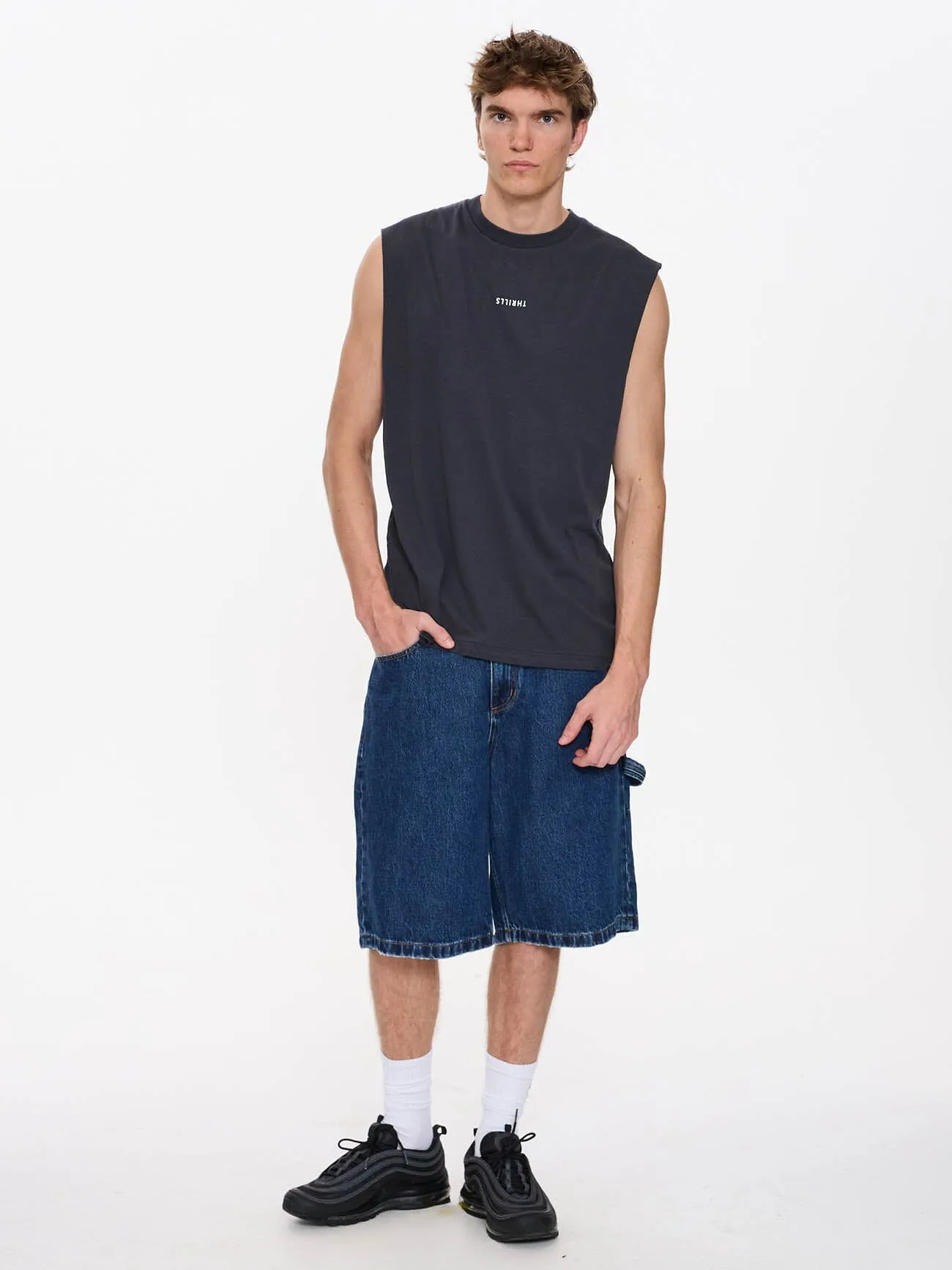 Minimal Thrills Merch Fit Muscle Tee - Slate sold by Thrills