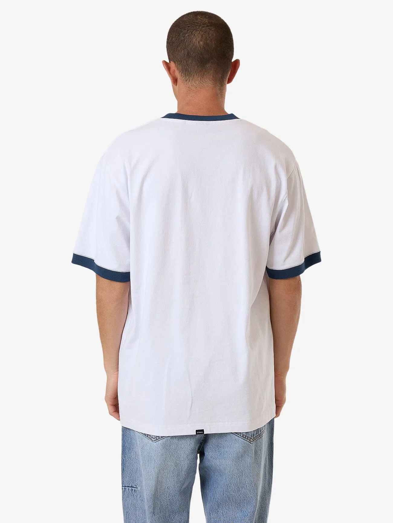 Garden State Oversize Fit Ringer Tee - White sold by Thrills product image thumbnail 2