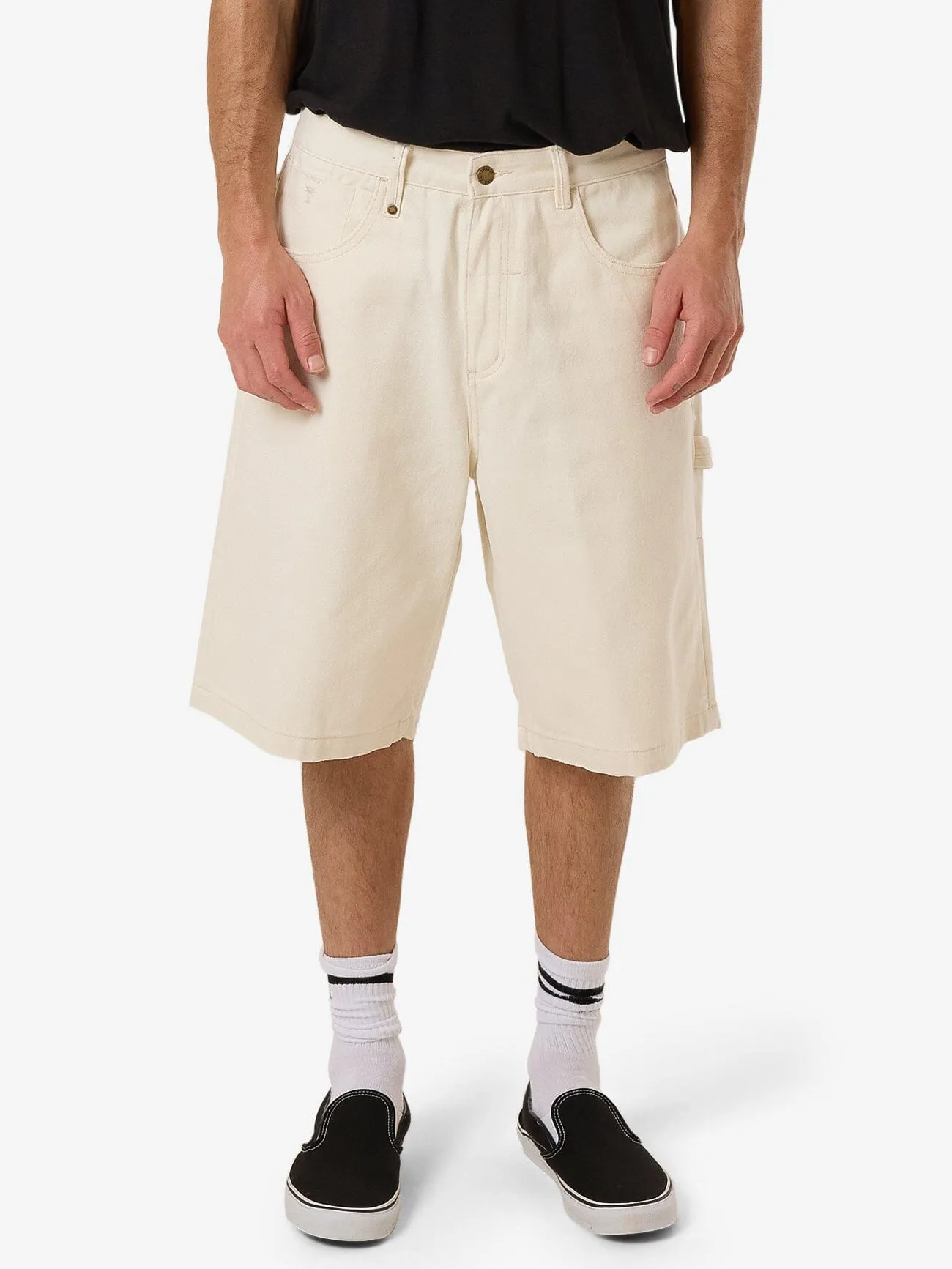 Big Slacker Denim Short - Heritage White sold by Thrills