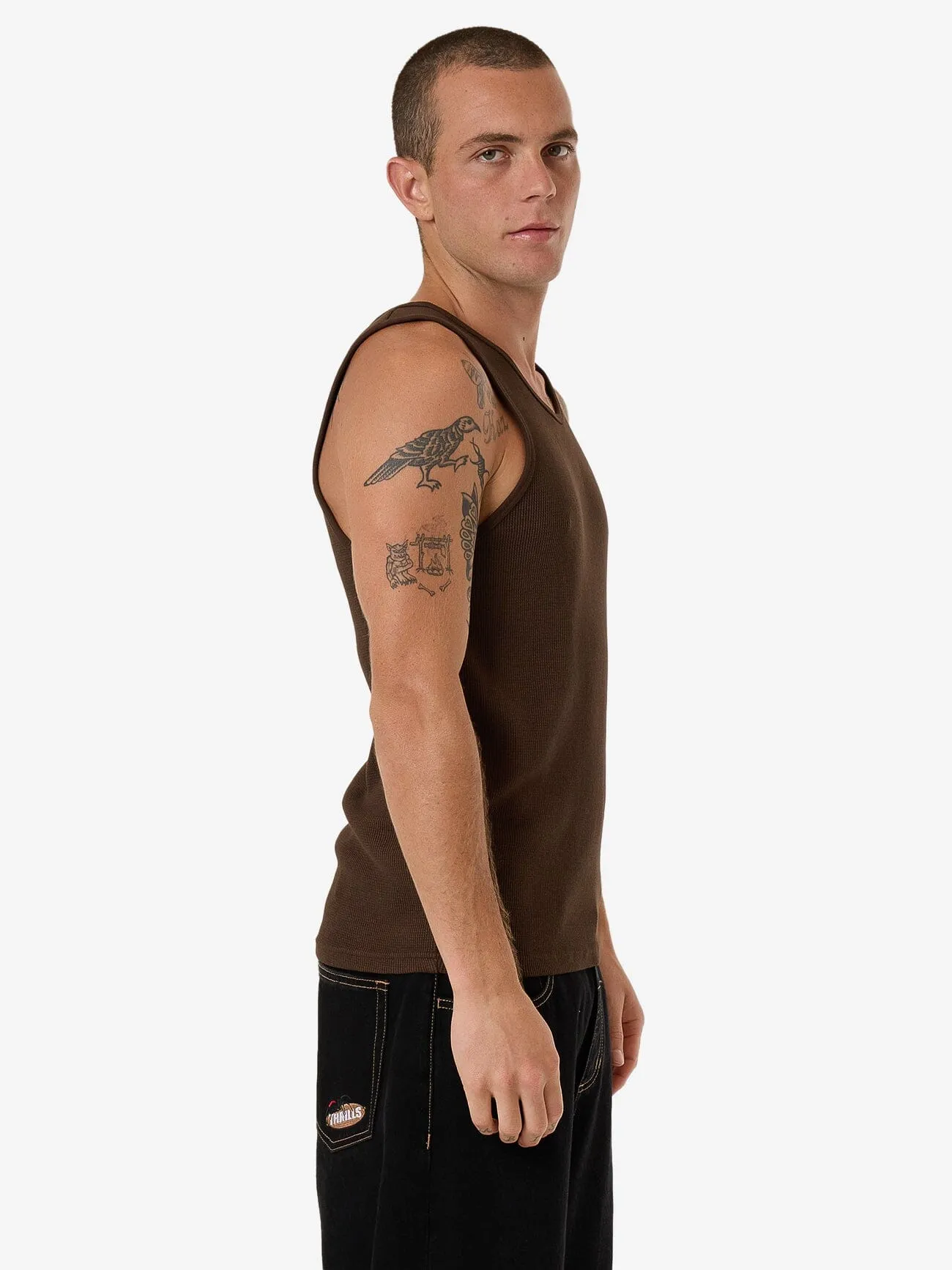 Arts & Industrial Waffle Tank - Postal Brown sold by Thrills product image thumbnail 4