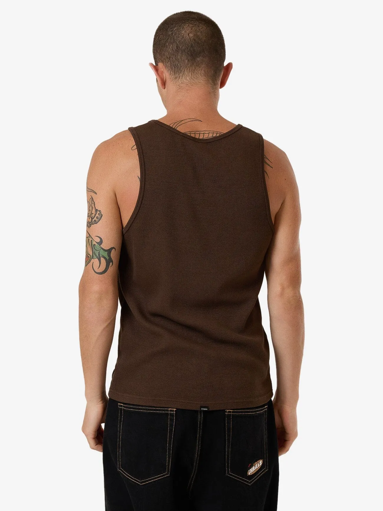 Arts & Industrial Waffle Tank - Postal Brown sold by Thrills product image thumbnail 2