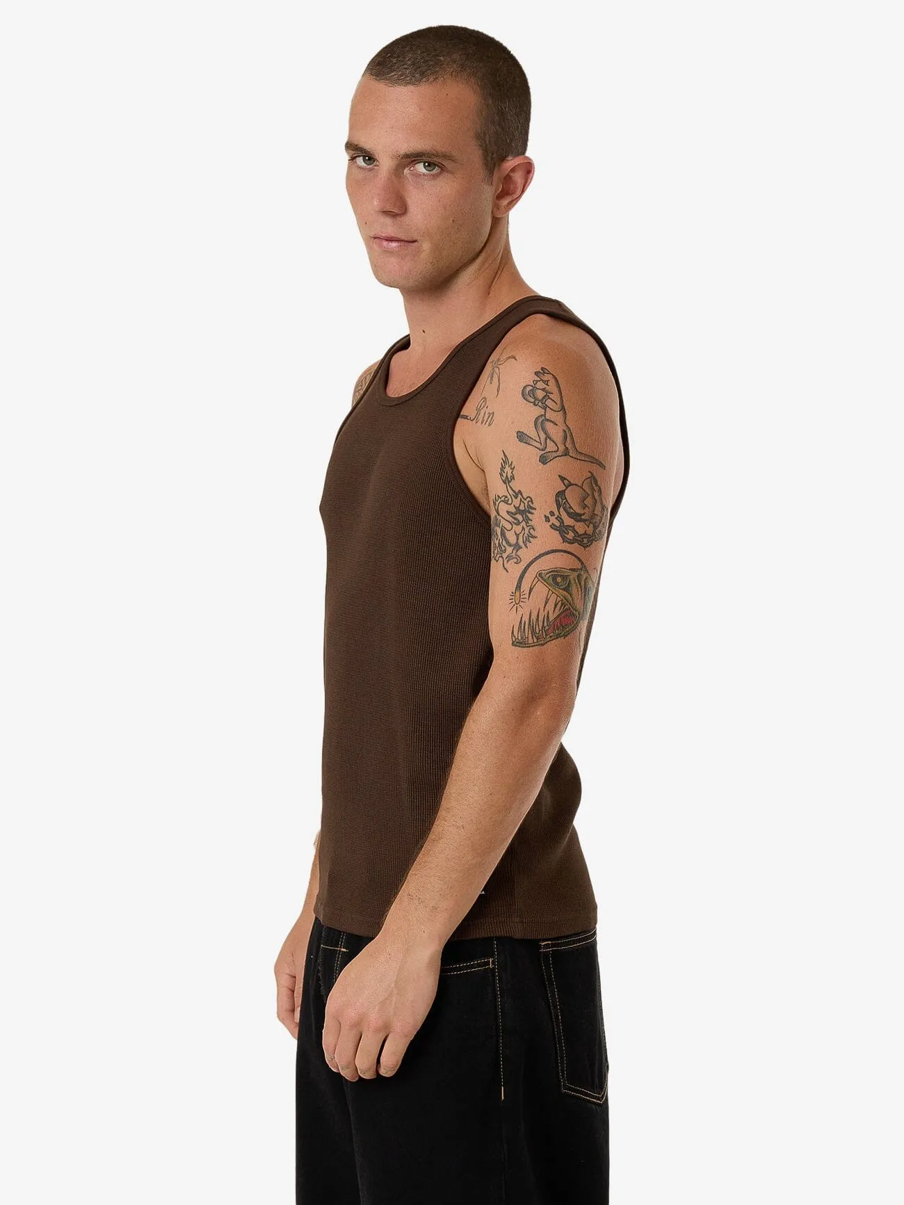 Arts & Industrial Waffle Tank - Postal Brown sold by Thrills product image thumbnail 3