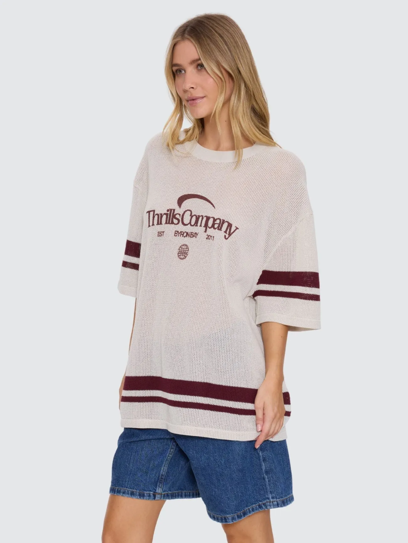End Game Knit Oversized Tee - Off White sold by Thrills product image thumbnail 3