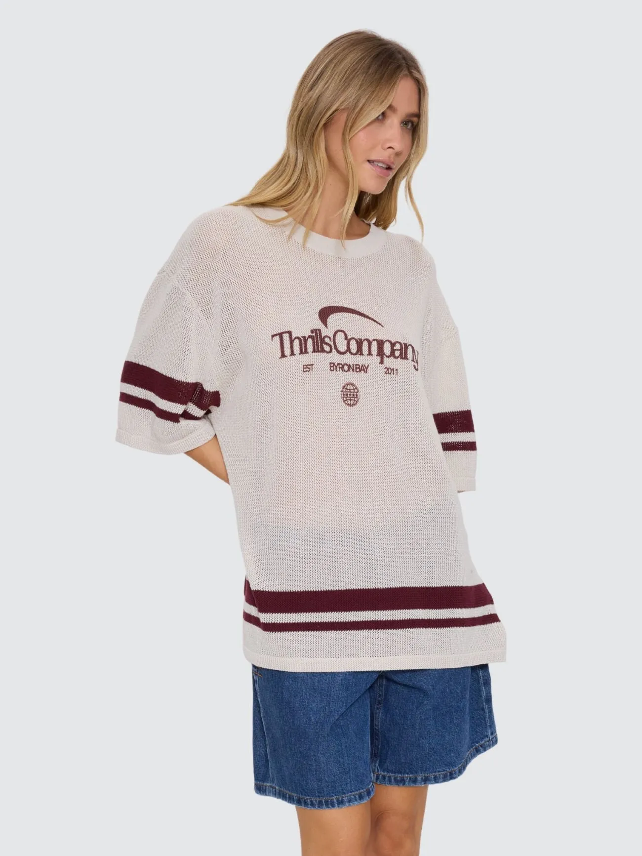 End Game Knit Oversized Tee - Off White sold by Thrills product image thumbnail 4