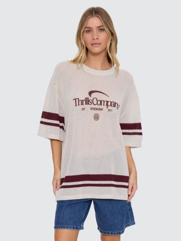 End Game Knit Oversized Tee - Off White made by Thrills