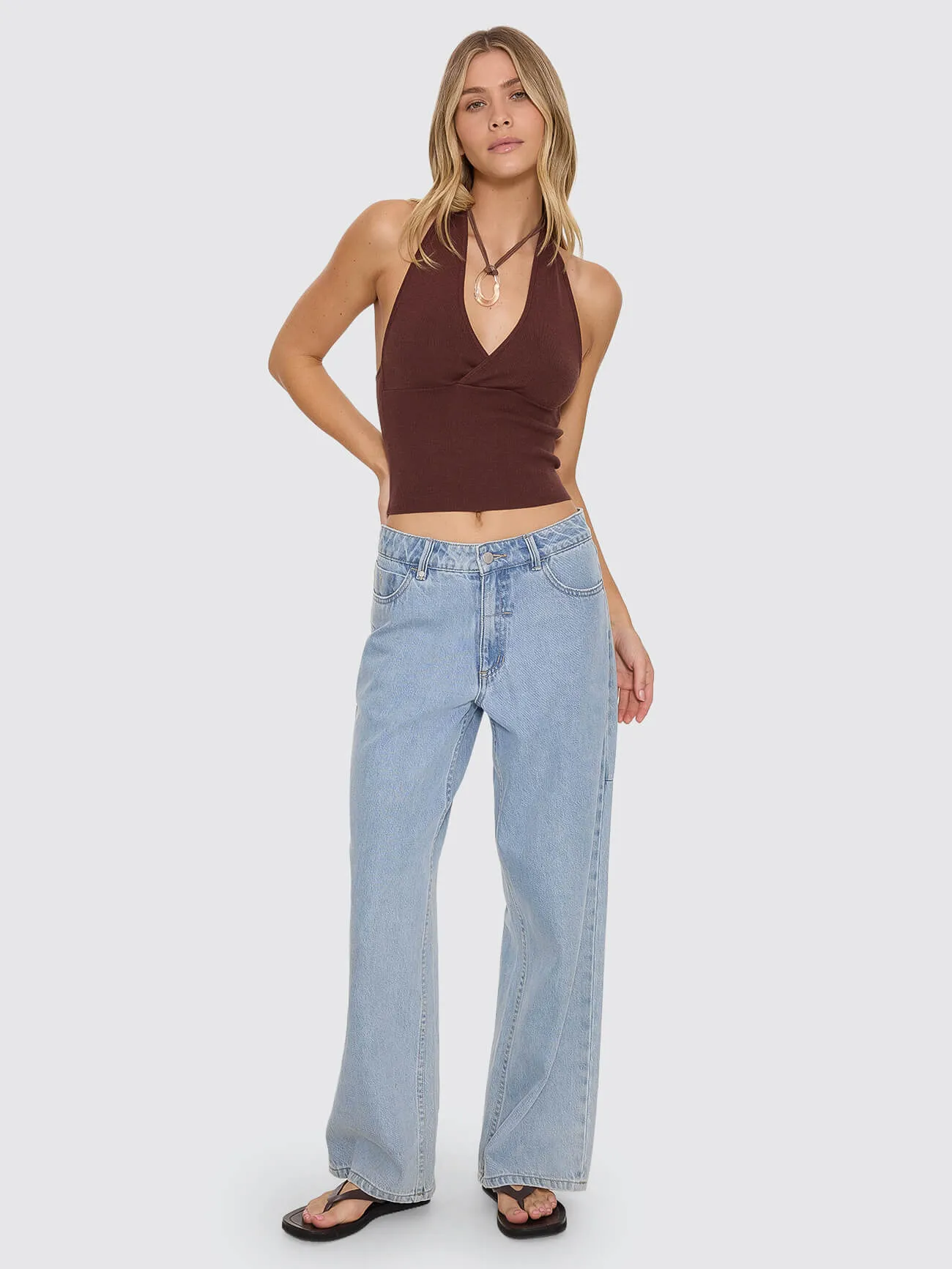 Dayna Knit Halter Top - Bitter Chocolate sold by Thrills product image thumbnail 5