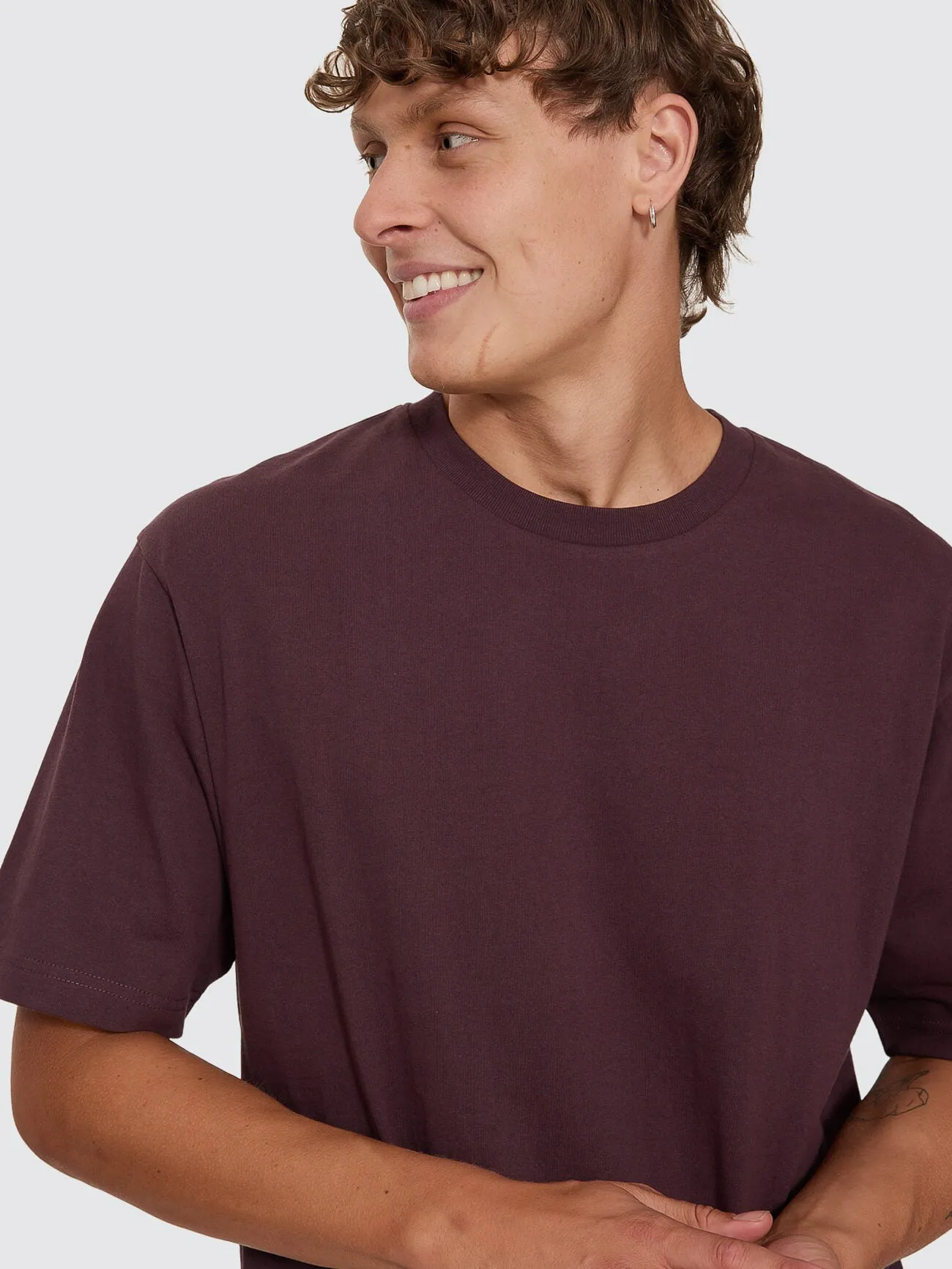 Thrills Military Oversize Tee - Aubergine sold by Thrills product image thumbnail 2