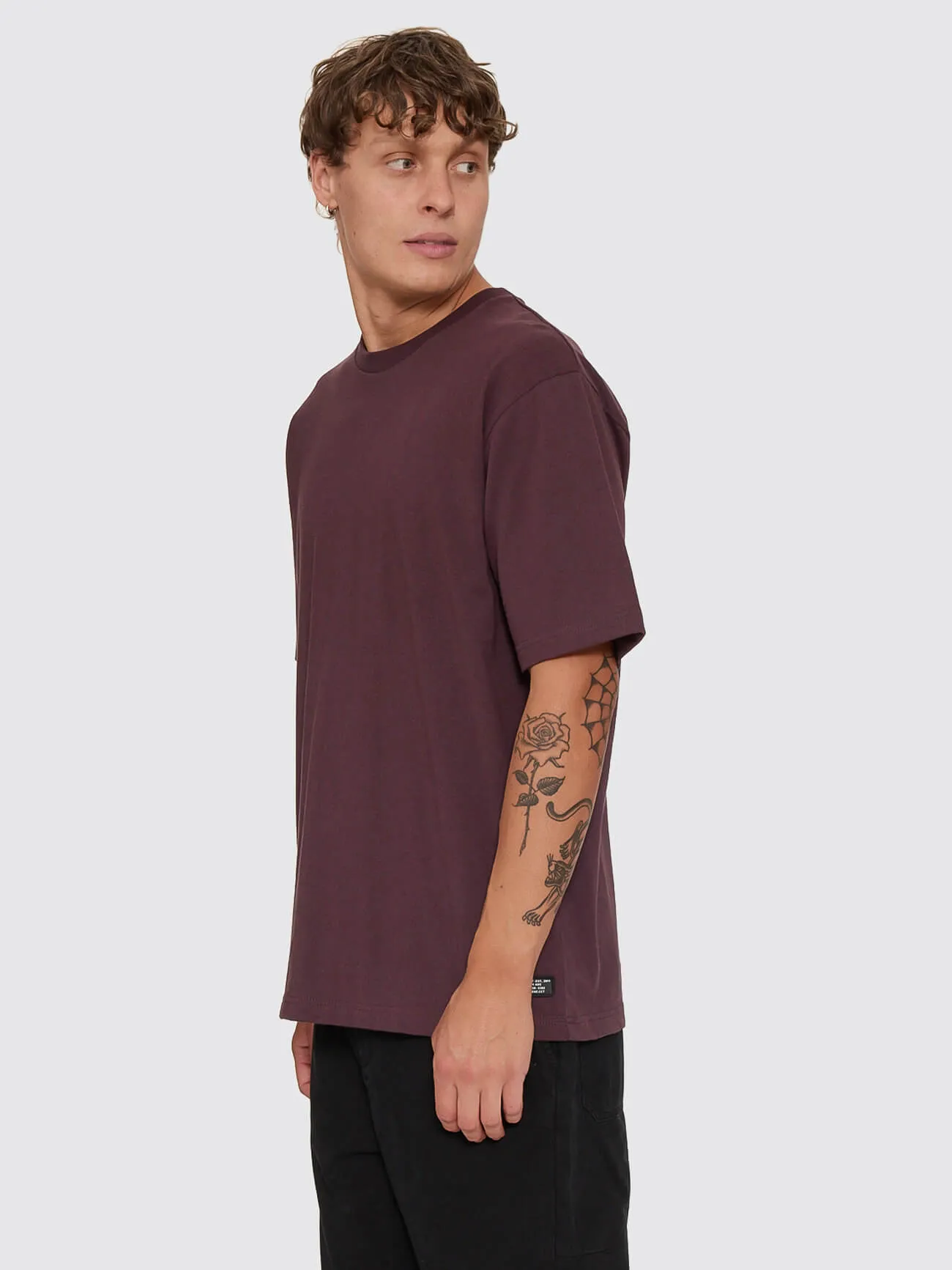 Thrills Military Oversize Tee - Aubergine sold by Thrills product image thumbnail 3