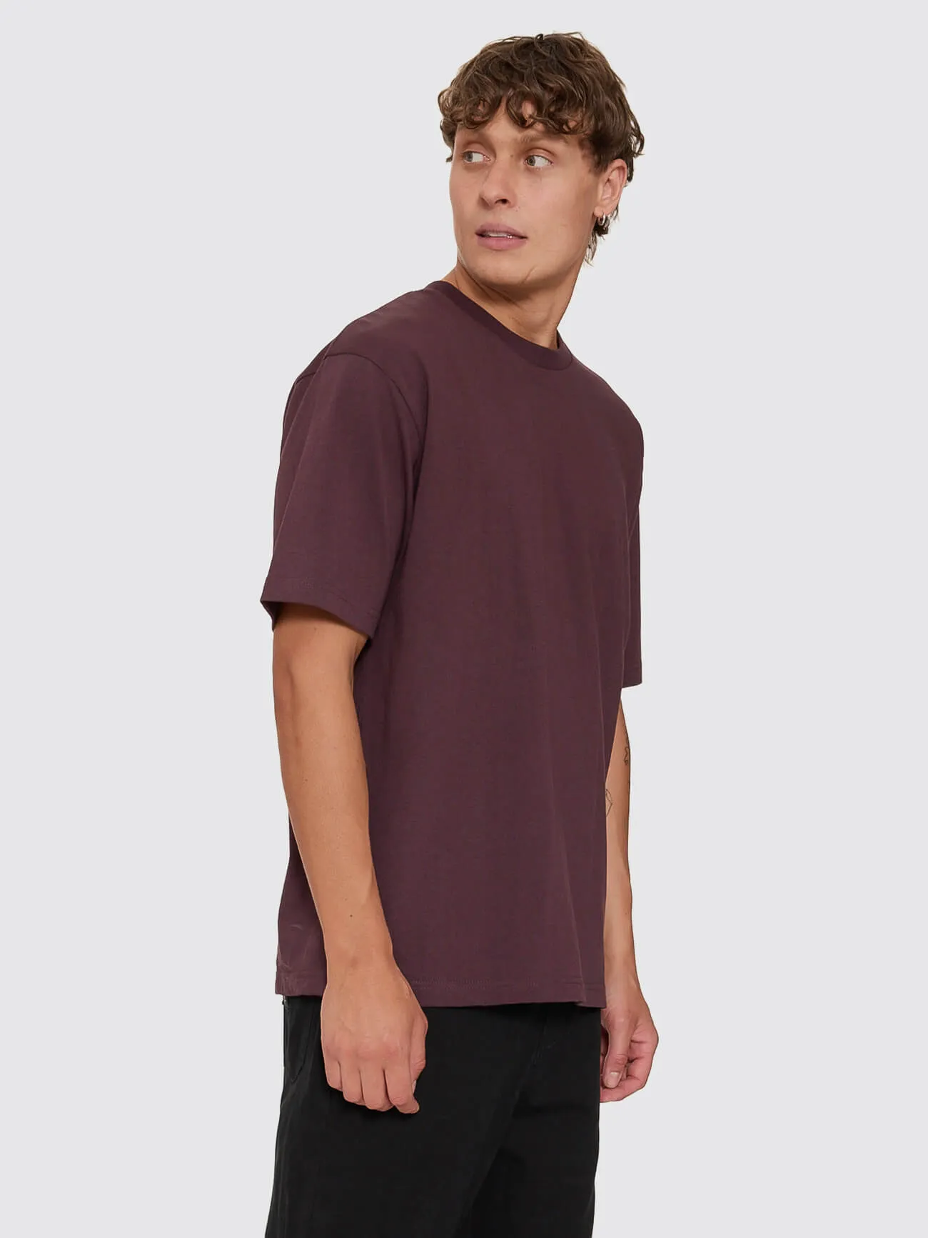 Thrills Military Oversize Tee - Aubergine sold by Thrills product image thumbnail 5