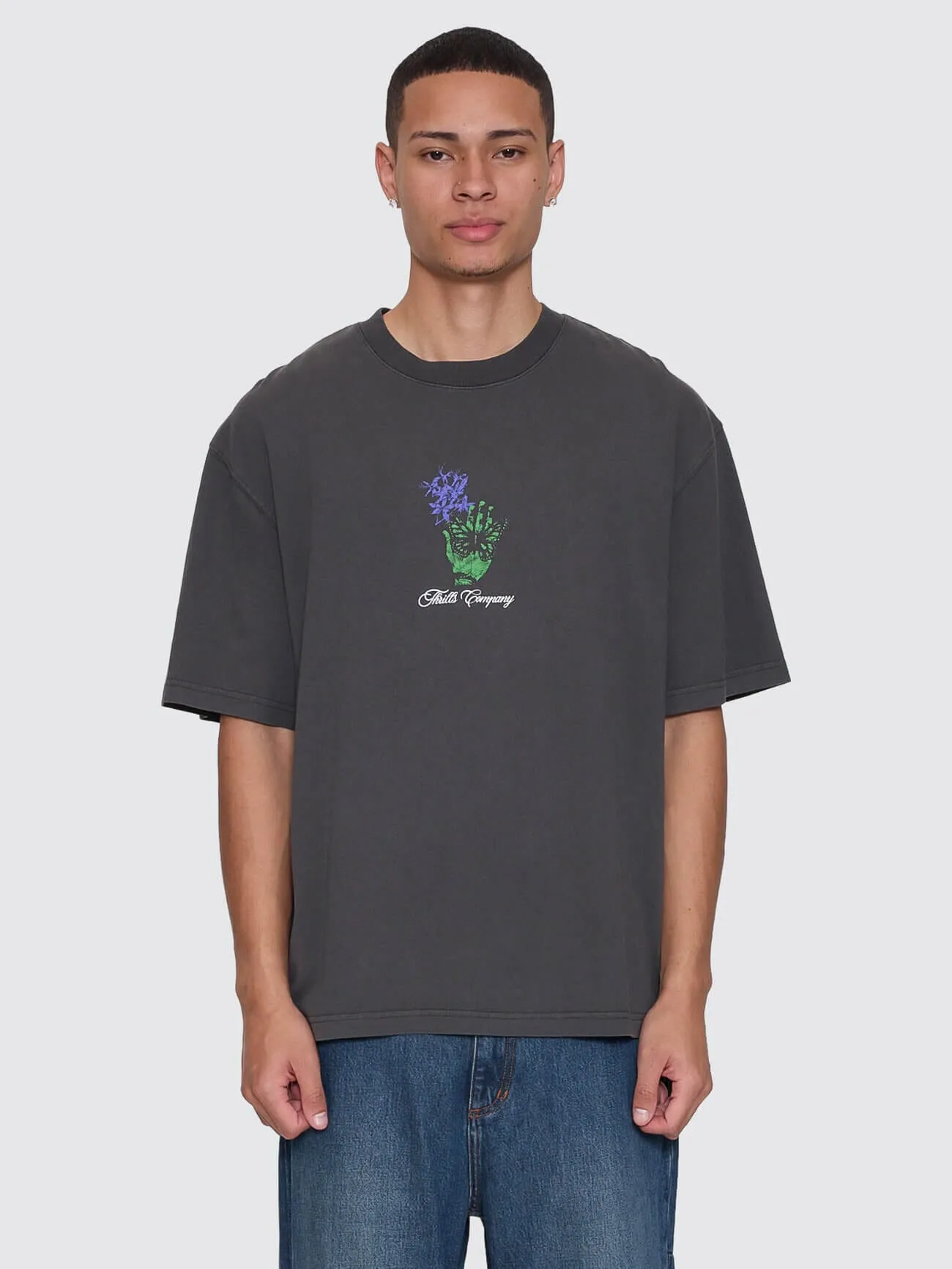 Reentry Box Fit Oversize Cropped Tee - Dark Merch Black sold by Thrills