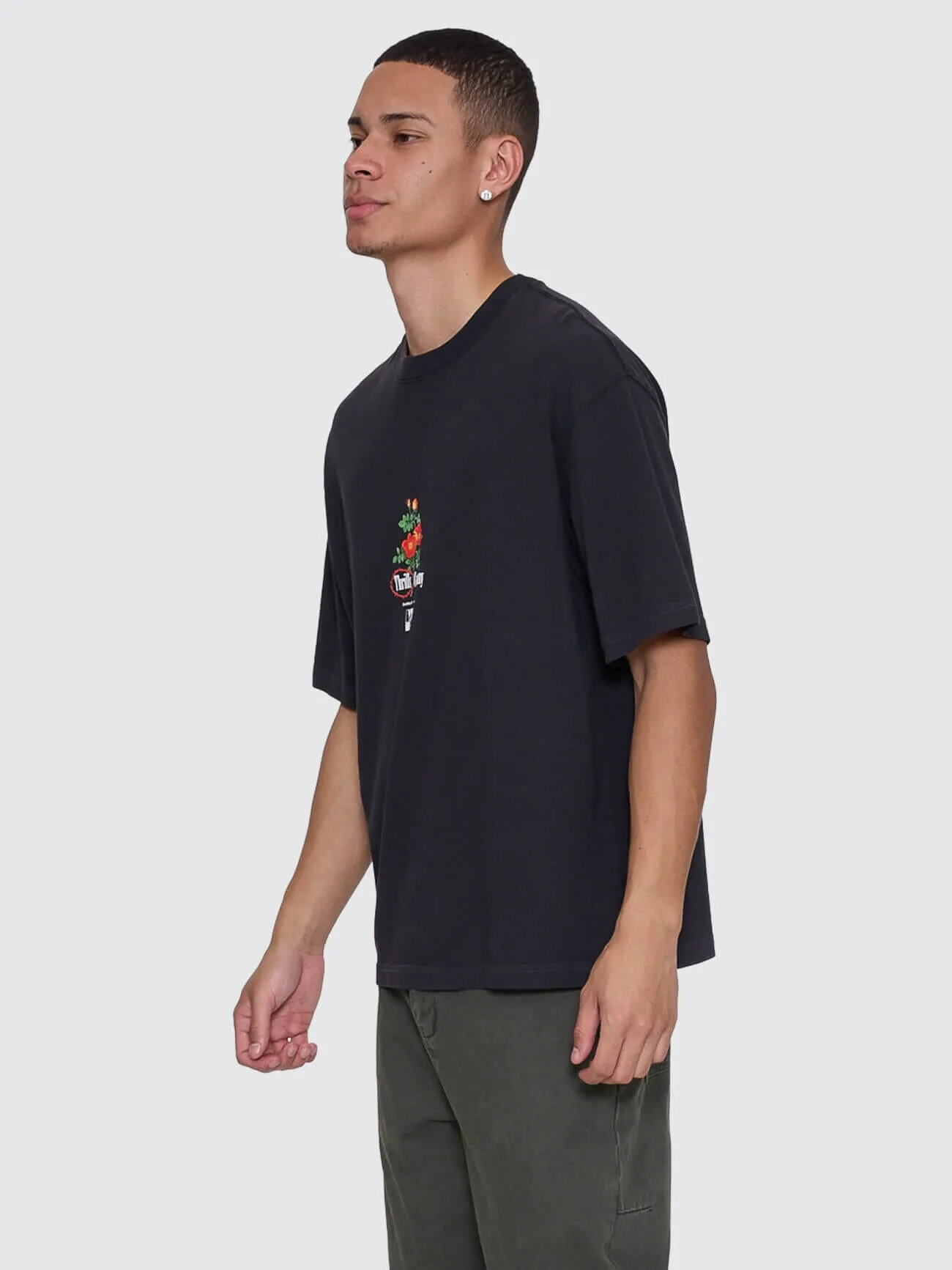Everything Here Now Box Fit Oversize Cropped Tee - Faded Black sold by Thrills product image thumbnail 5