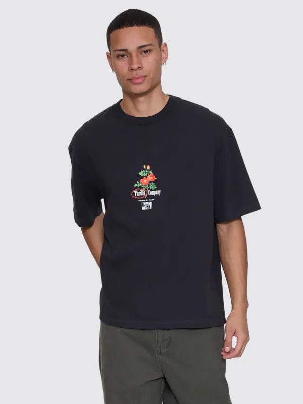 Everything Here Now Box Fit Oversize Cropped Tee - Faded Black made by Thrills