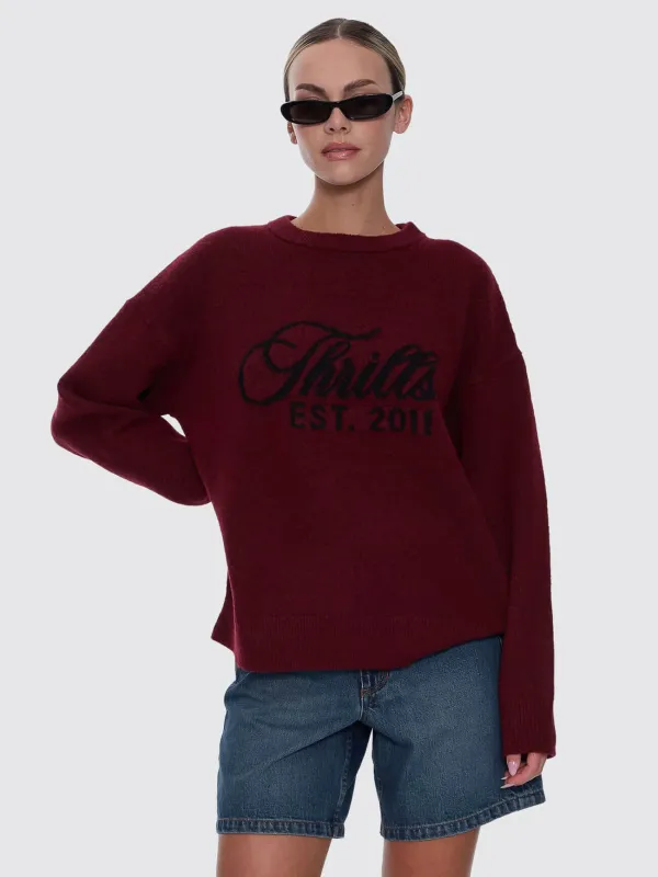 Bloodlines Knit Sweater - New Maroon made by Thrills