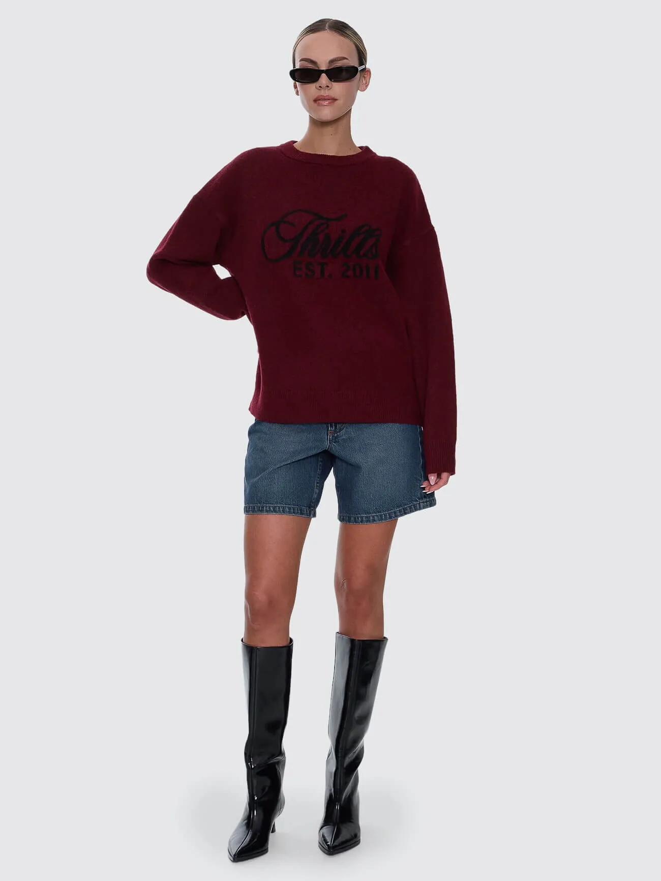 Bloodlines Knit Sweater - New Maroon sold by Thrills product image thumbnail 3