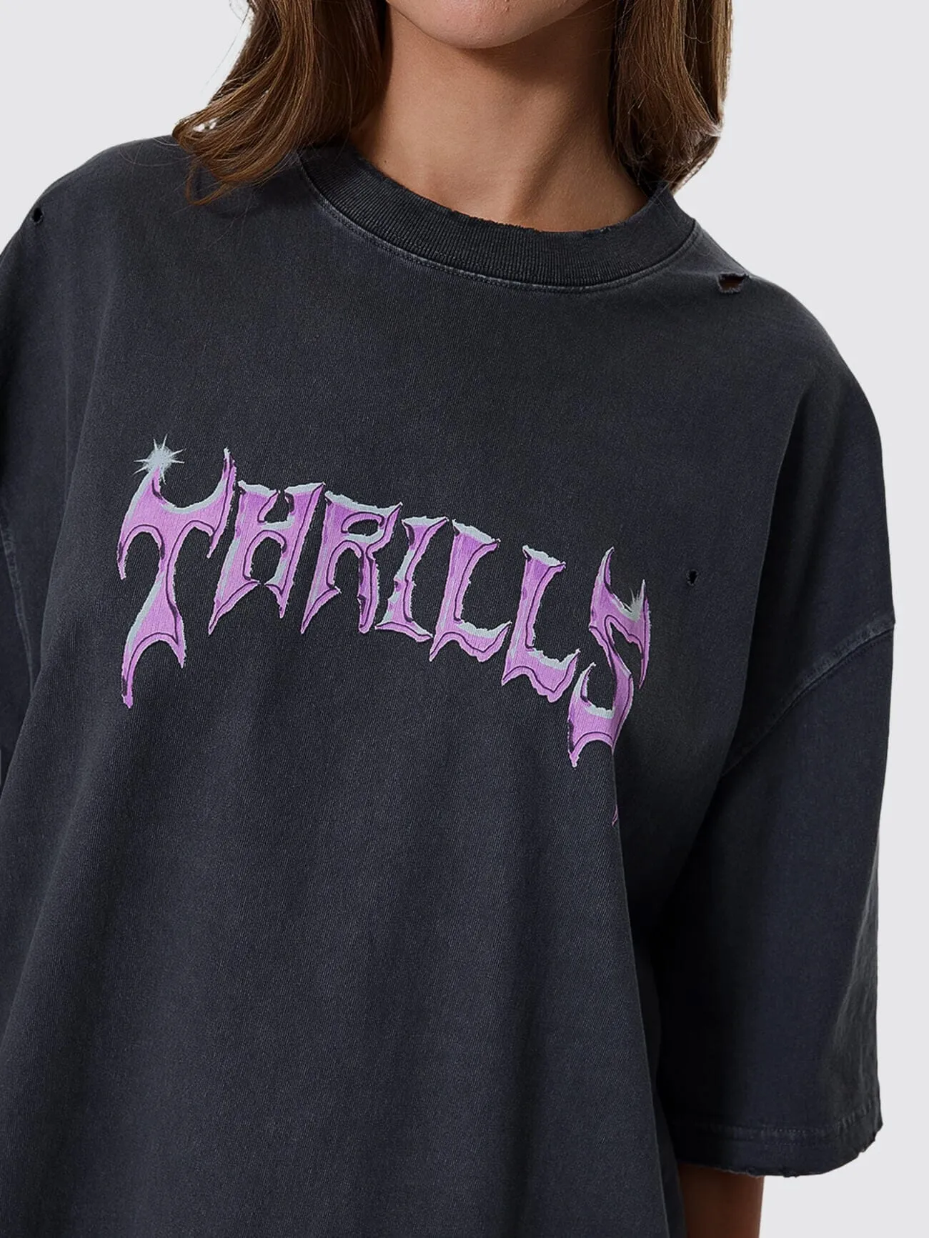 Neon Metal Oversized Tee - Merch Black sold by Thrills product image thumbnail 2