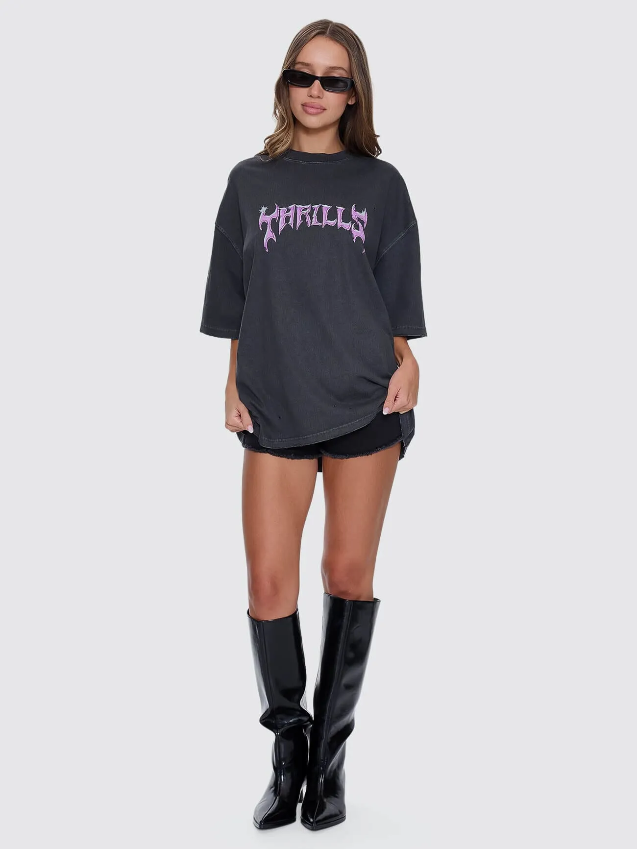 Neon Metal Oversized Tee - Merch Black sold by Thrills product image thumbnail 3