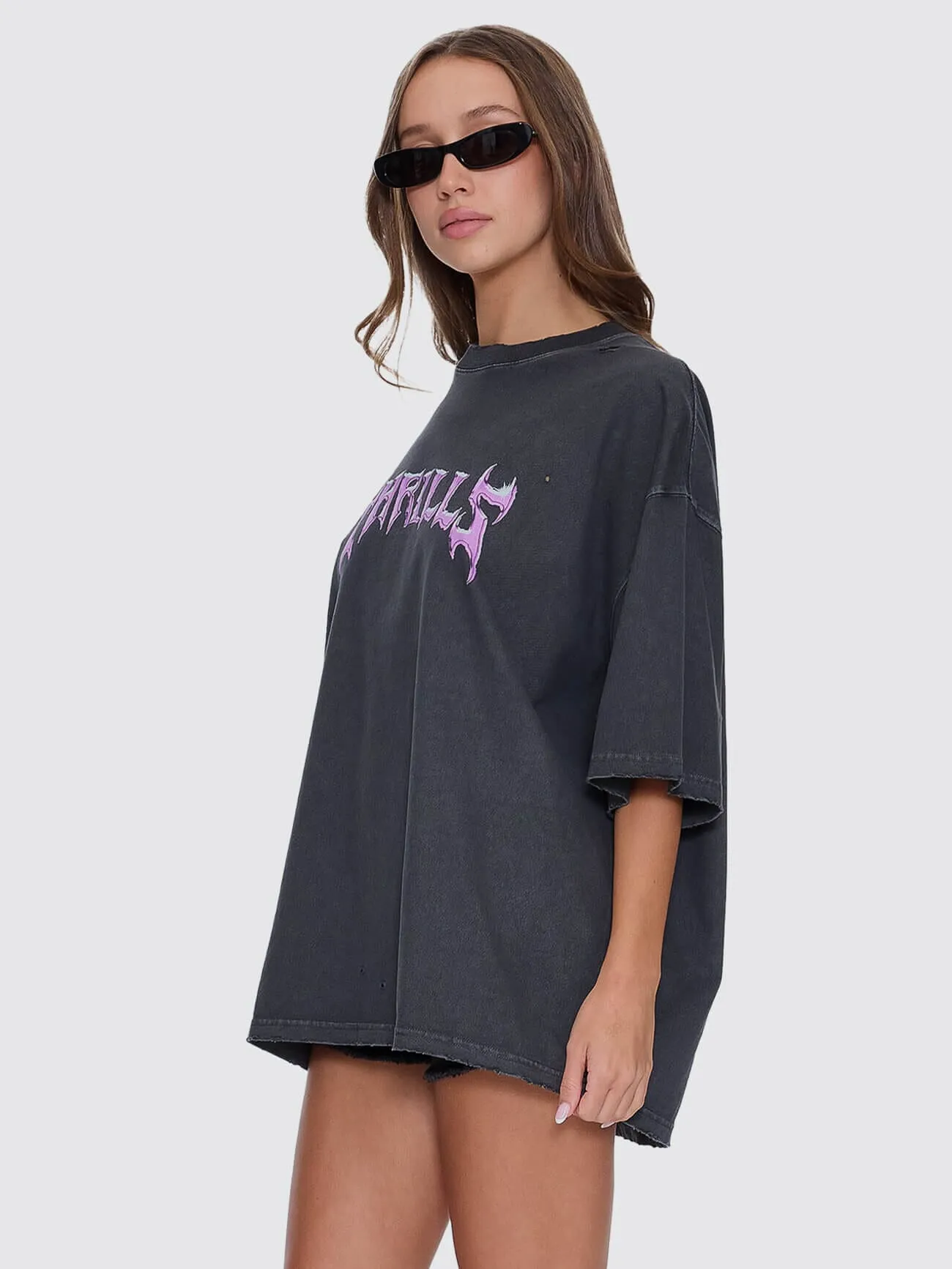Neon Metal Oversized Tee - Merch Black sold by Thrills product image thumbnail 4