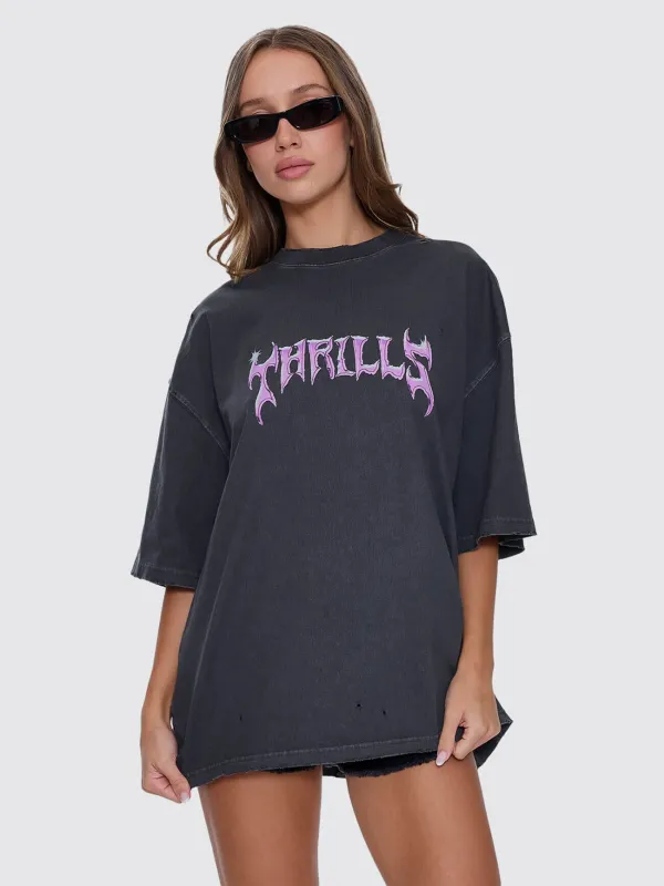 Neon Metal Oversized Tee - Merch Black made by Thrills