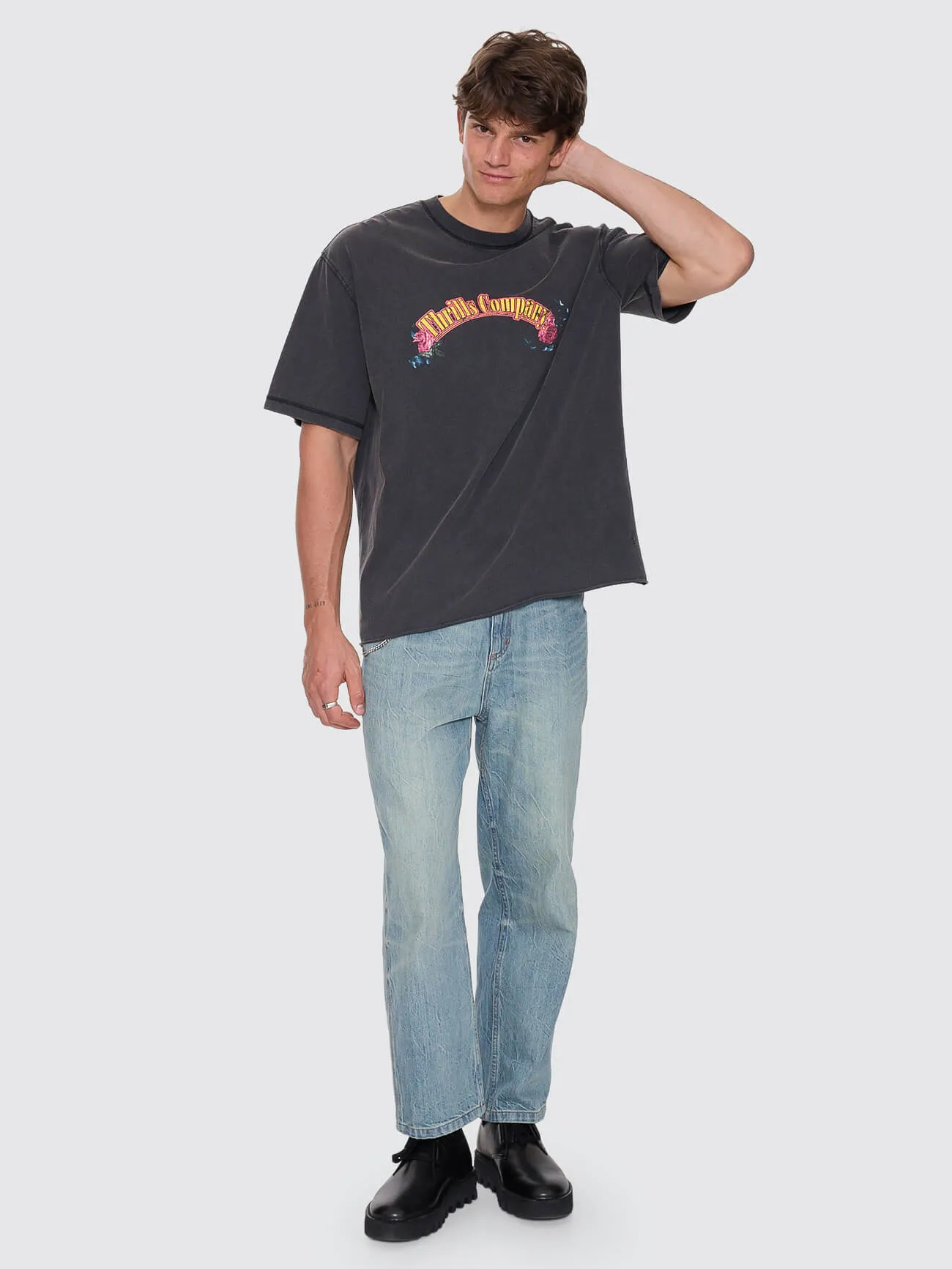 Fury Box Fit Oversize Cropped Tee - Temple Grey sold by Thrills product image thumbnail 3
