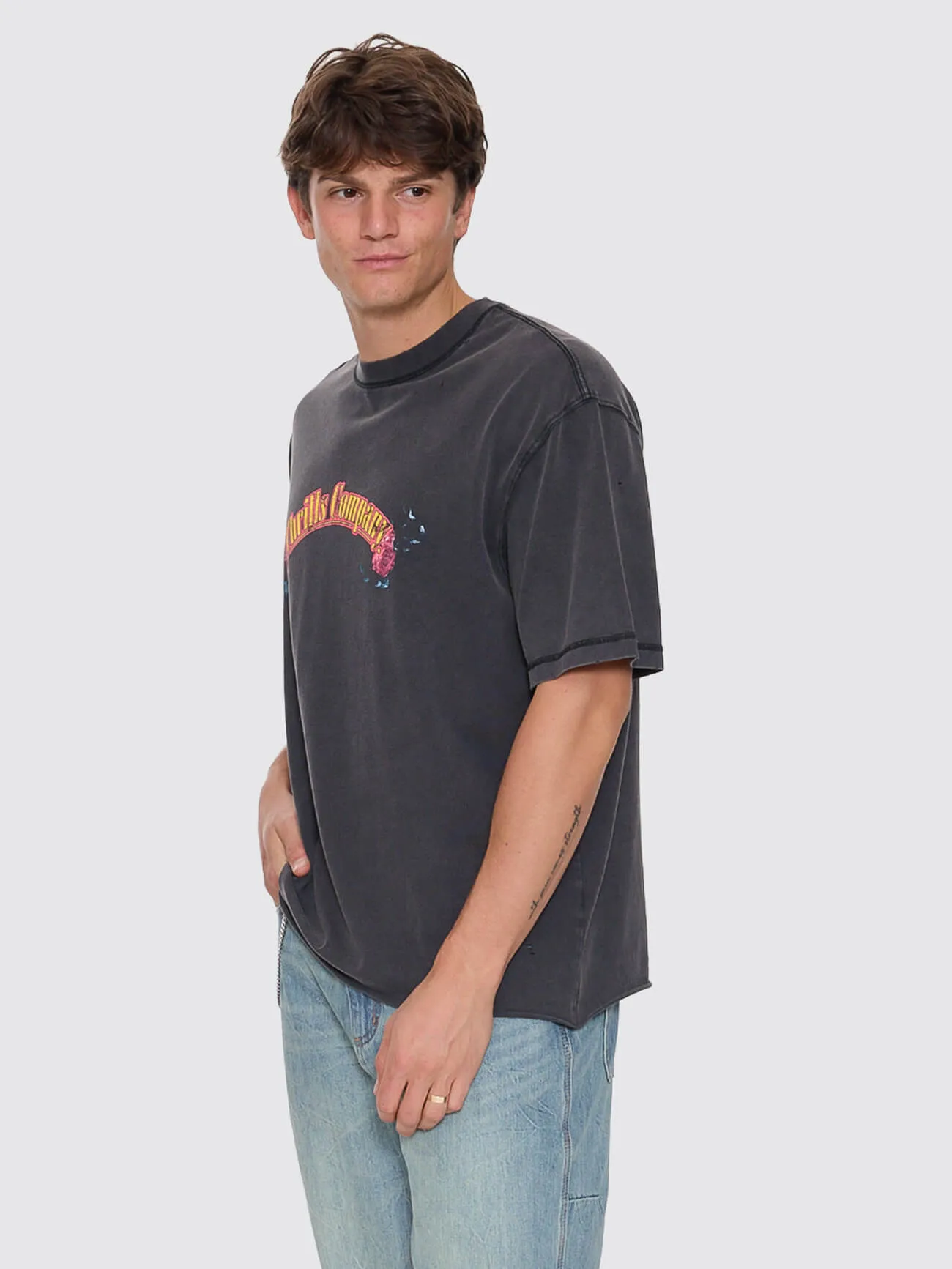 Fury Box Fit Oversize Cropped Tee - Temple Grey sold by Thrills product image thumbnail 4