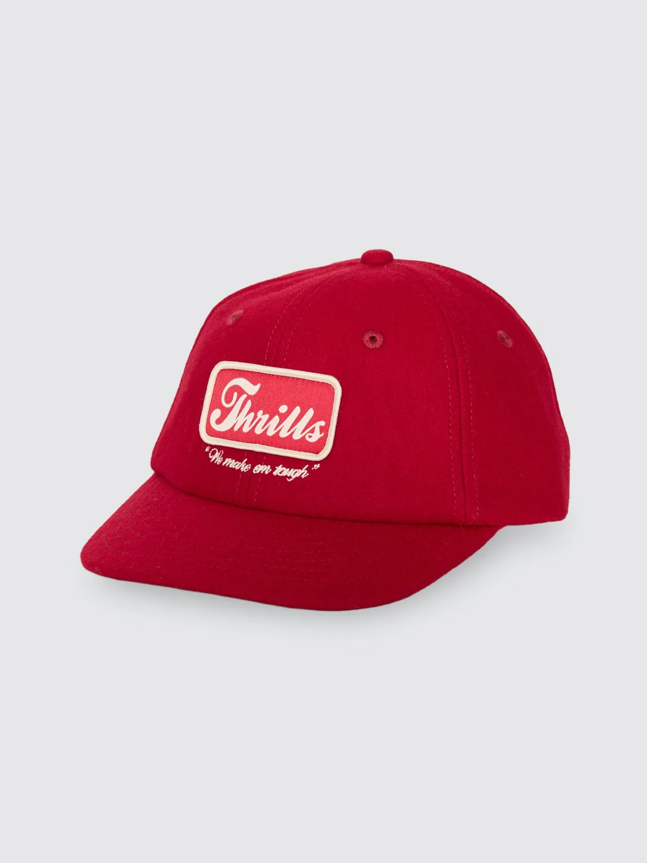 Make Em Tough 6 Panel Felt Cap - Racing Red sold by Thrills