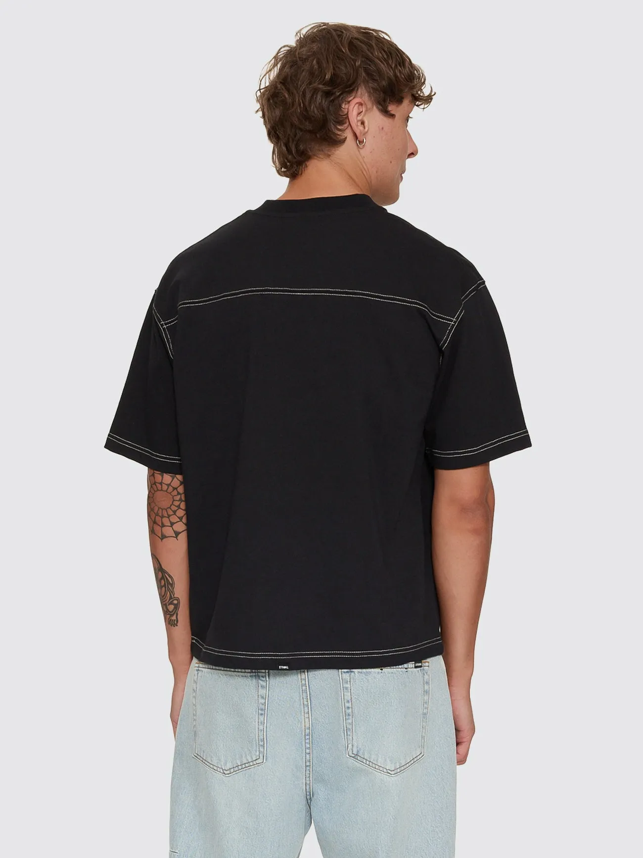 Heavy Recruitment Applique Oversize Box Crop Tee - Black sold by Thrills product image thumbnail 4