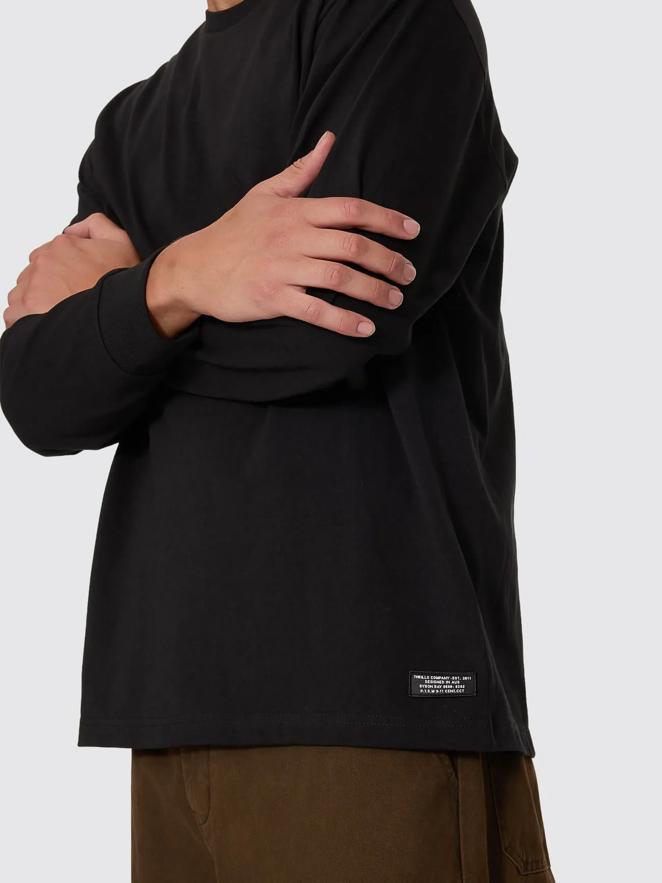 Thrills Military Oversize Long Sleeve Tee - Black sold by Thrills product image thumbnail 2