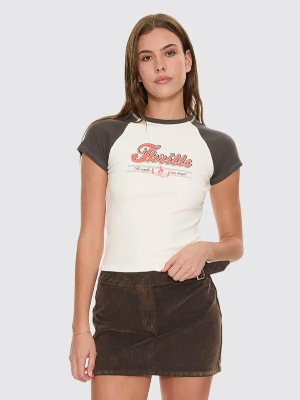 Make Em Tough Raglan Club Tee - Dirty White made by Thrills