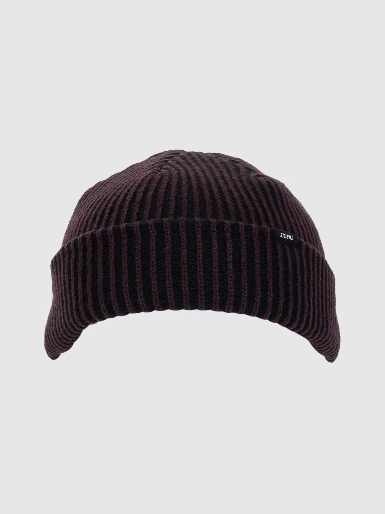 Thrills Classic Ribbed Beanie - Black Deep Plum sold by Thrills