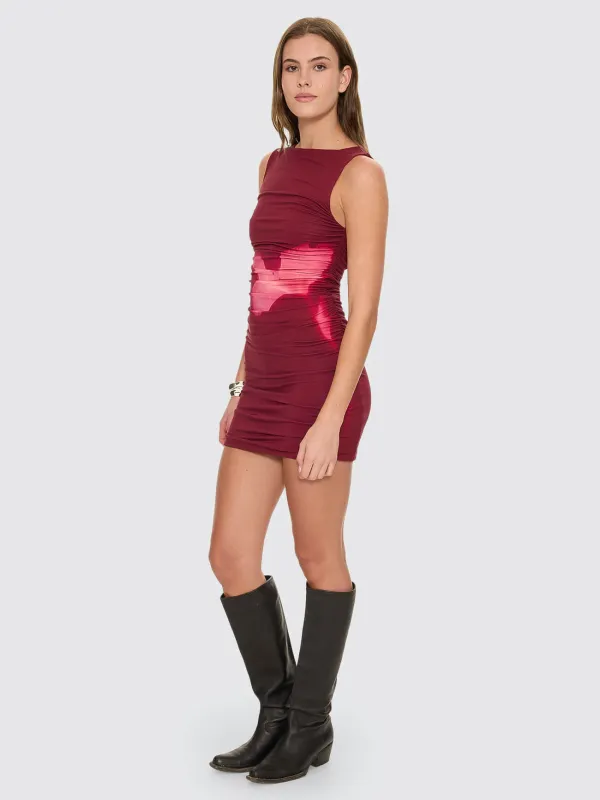 Nightbloom Mini Dress - Garnet Orchid made by Thrills