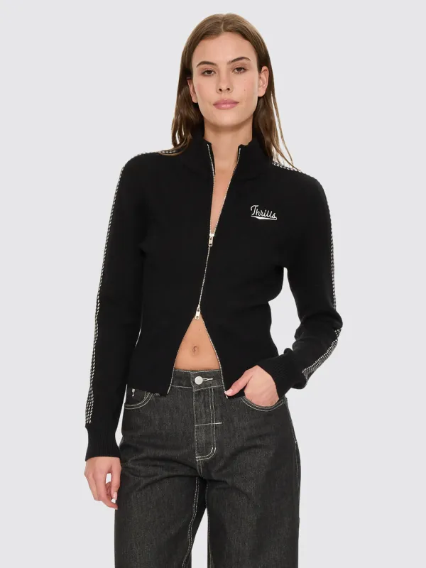Final Call Zip Knit Sweater - Black made by Thrills