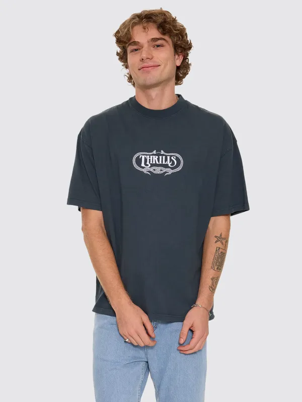 Double Time Oversize Box Tee - Petrol made by Thrills
