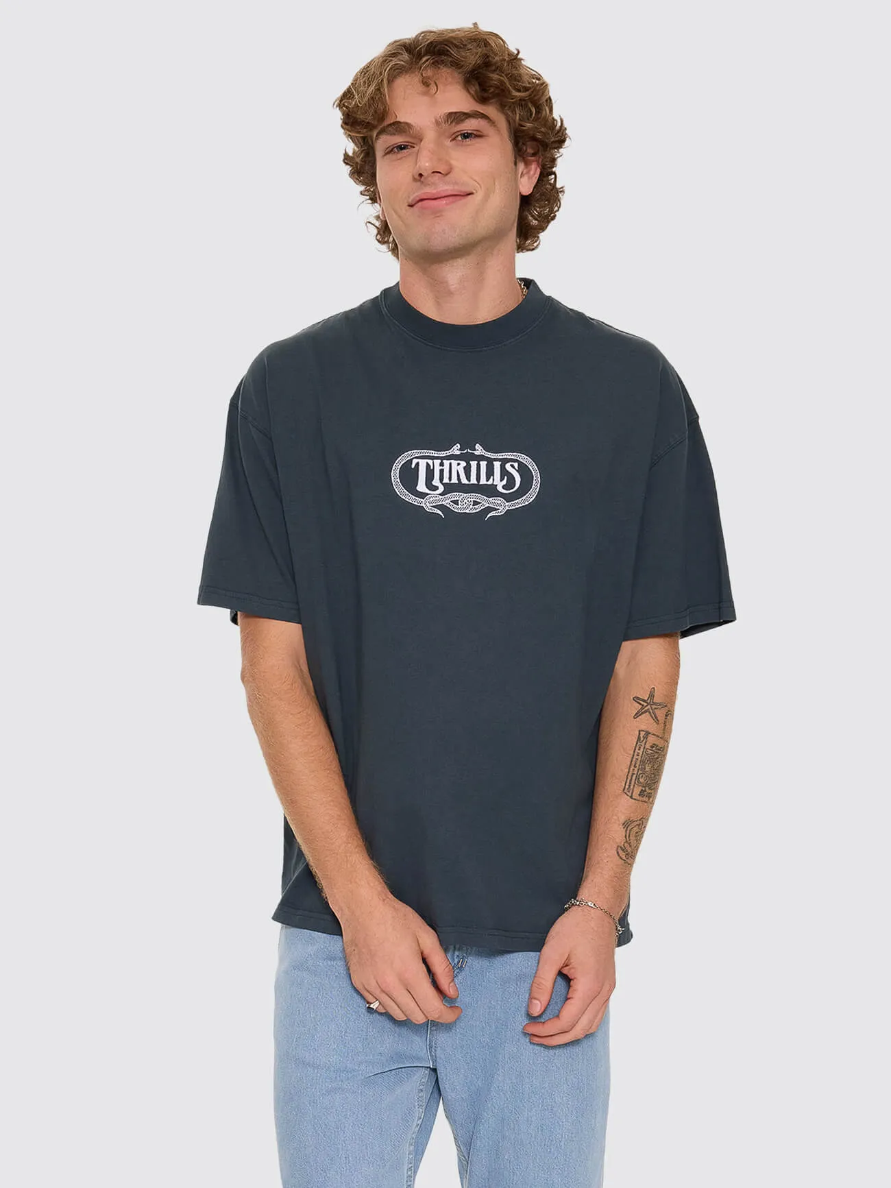 Double Time Oversize Box Tee - Petrol sold by Thrills