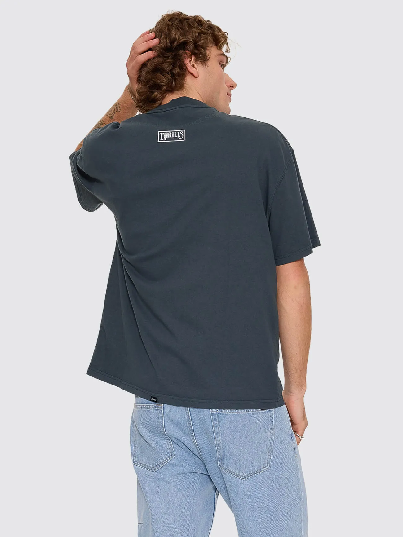 Double Time Oversize Box Tee - Petrol sold by Thrills product image thumbnail 4