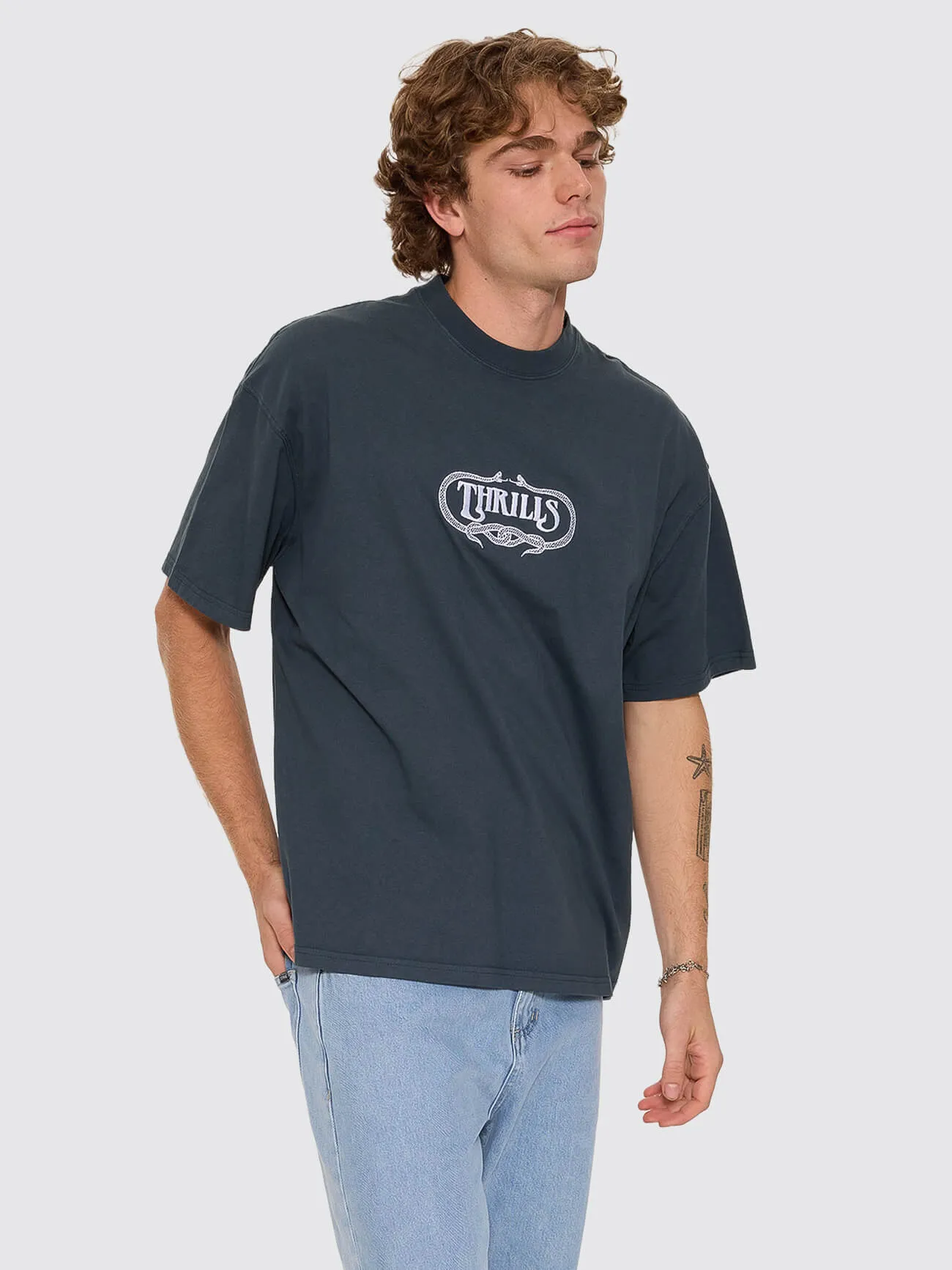 Double Time Oversize Box Tee - Petrol sold by Thrills product image thumbnail 5