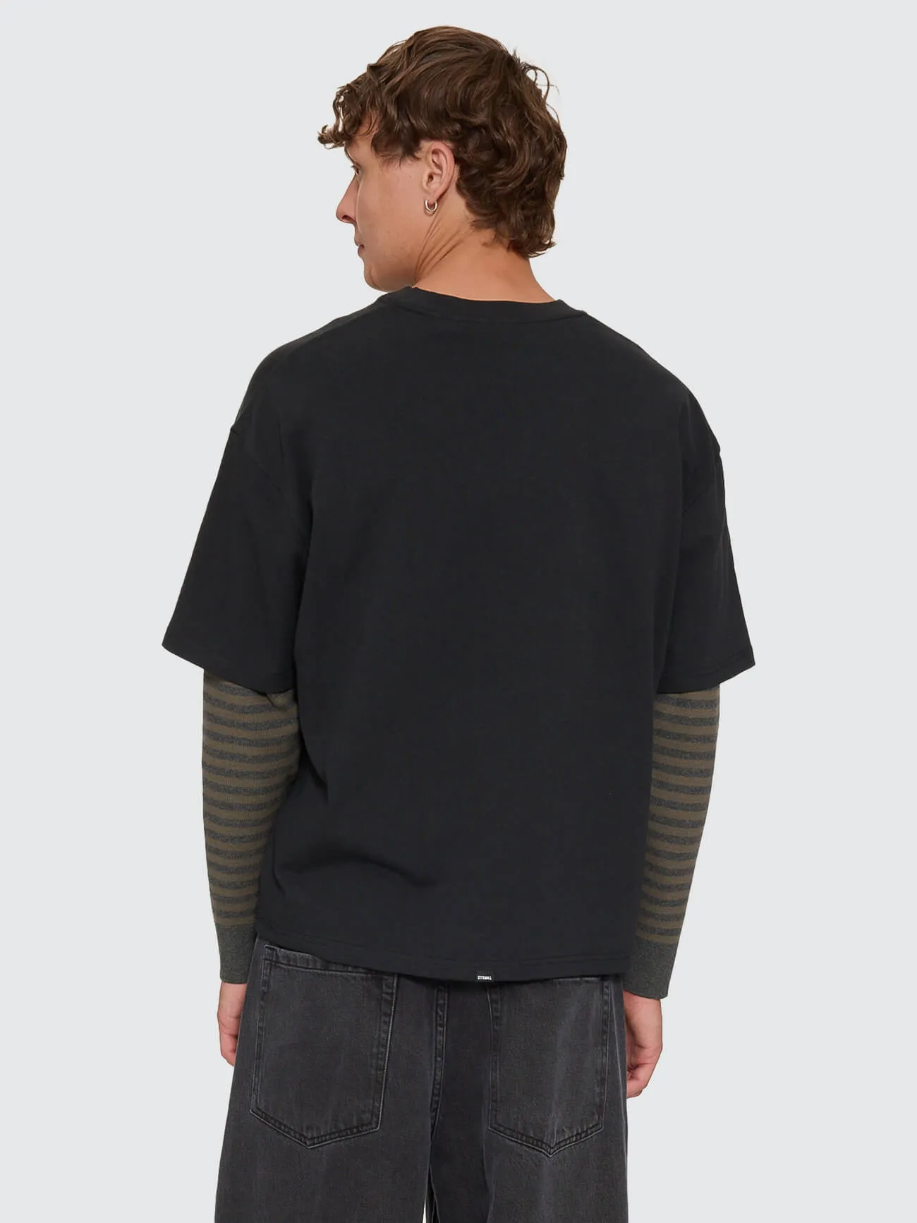 What We Believe Layer Oversize Box Crop Long Sleeve Tee - Faded Black sold by Thrills product image thumbnail 3