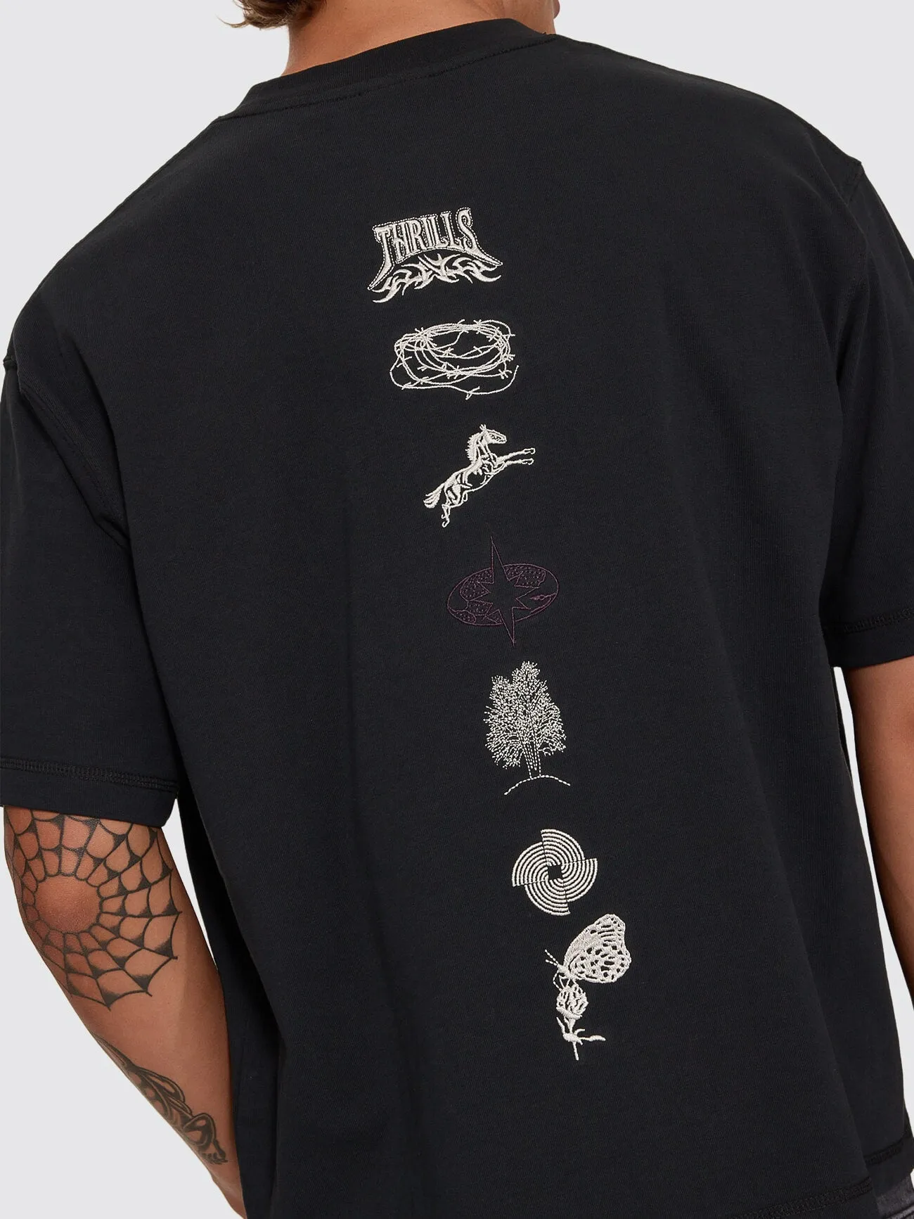 What We Believe Embro Oversize Box Crop Tee - Washed Black sold by Thrills product image thumbnail 2