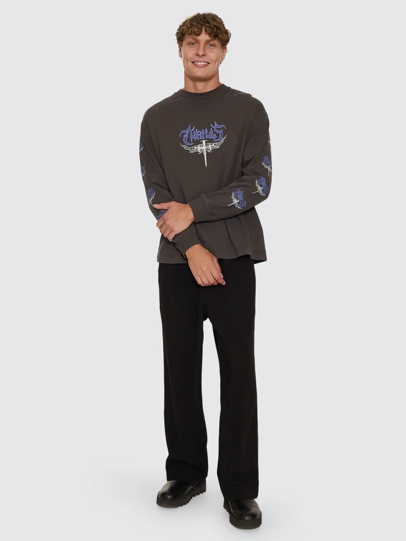 Jacob Tuxedo Big Slacker Cropped Pant - Black sold by Thrills product image thumbnail 2