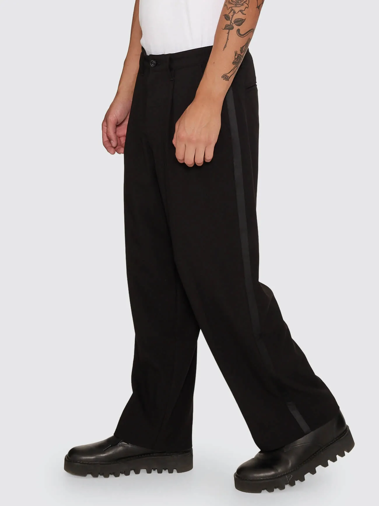 Jacob Tuxedo Big Slacker Cropped Pant - Black sold by Thrills product image thumbnail 3