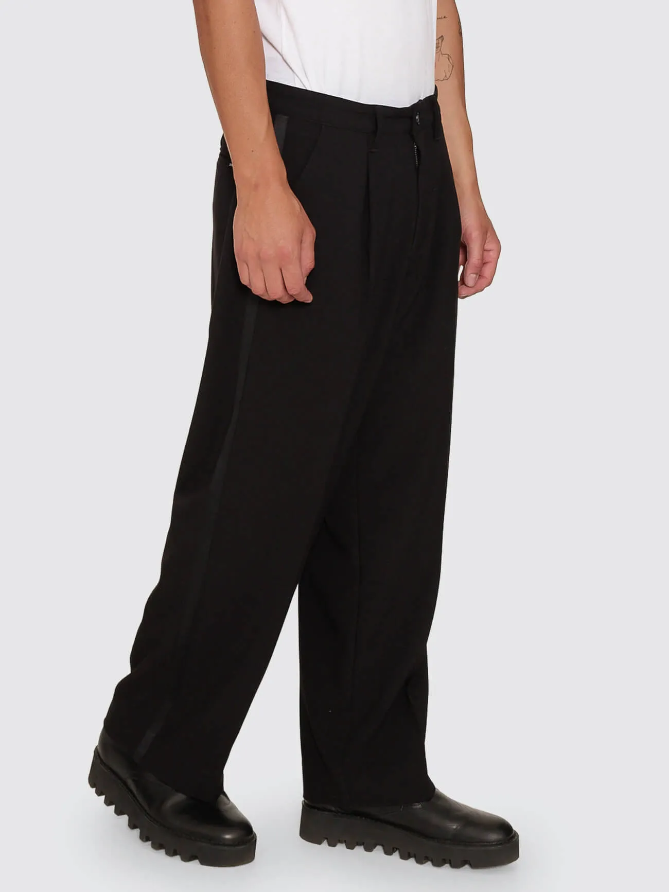 Jacob Tuxedo Big Slacker Cropped Pant - Black sold by Thrills product image thumbnail 5