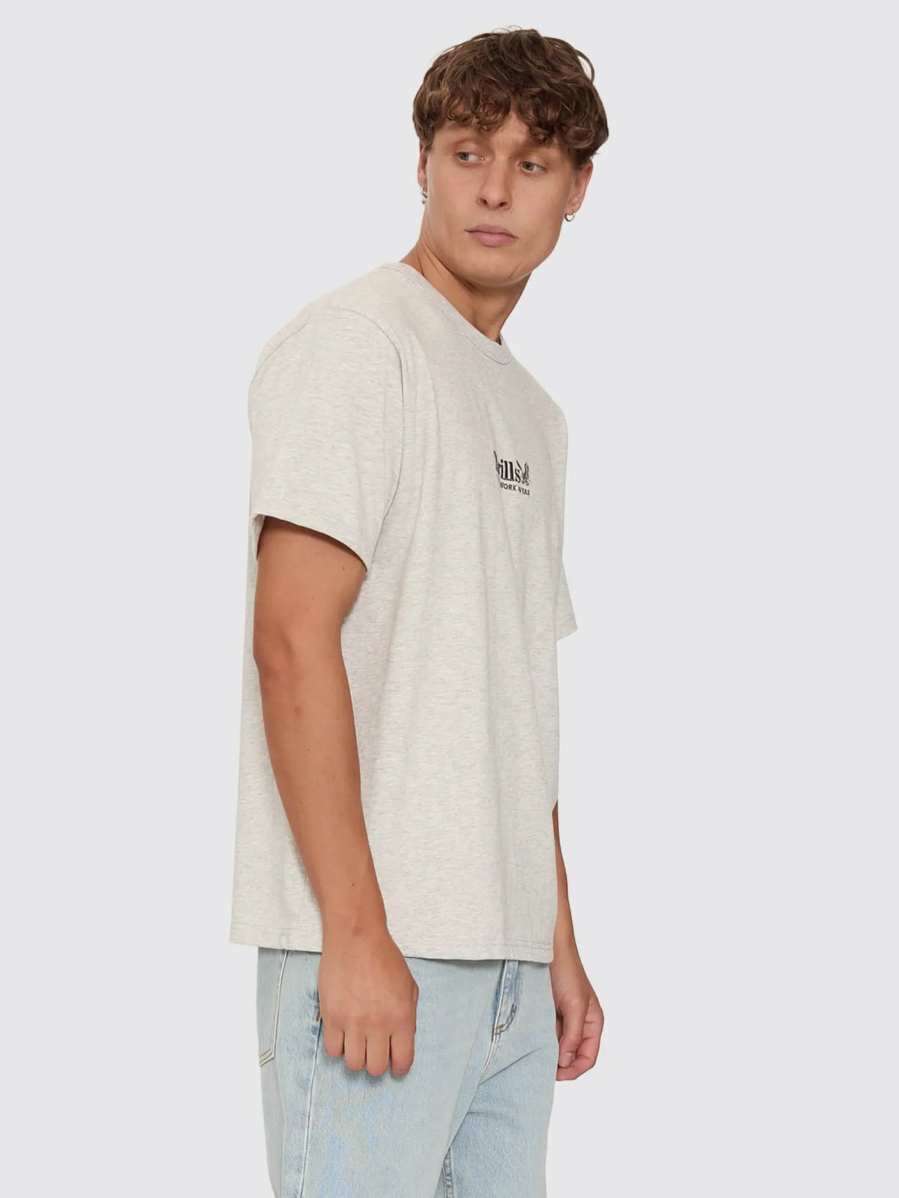 Thrills Workwear Embro Merch Tee - Snow Marle sold by Thrills product image thumbnail 5