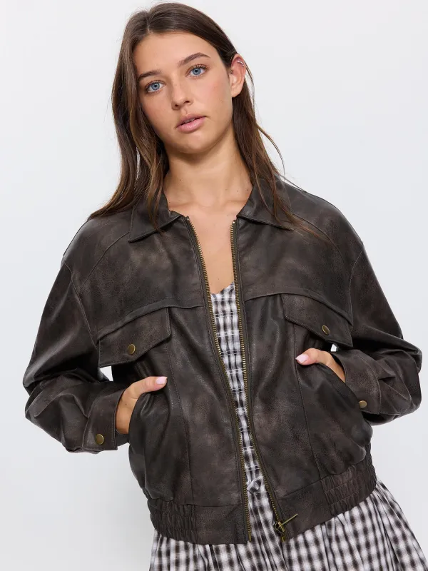 Davie Jacket - Washed Brown made by Thrills