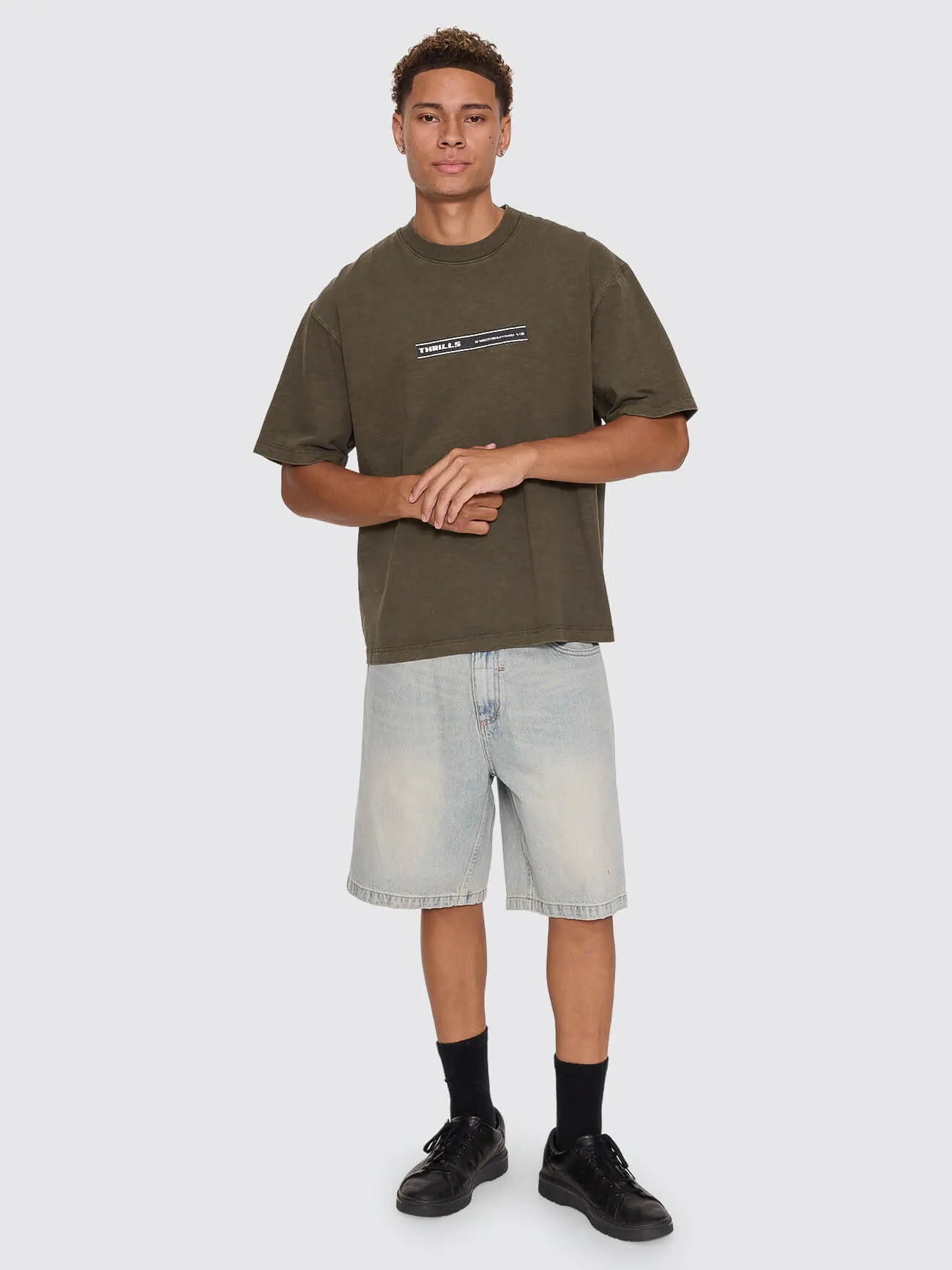 Paradise Built Oversize Box Crop Tee - Olive Night sold by Thrills product image thumbnail 3
