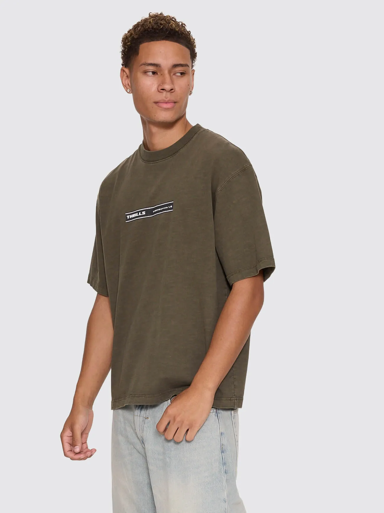 Paradise Built Oversize Box Crop Tee - Olive Night sold by Thrills product image thumbnail 4