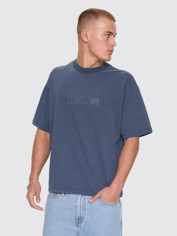 Primitive Thrills Oversize Box Crop Tee - Heritage Navy made by Thrills