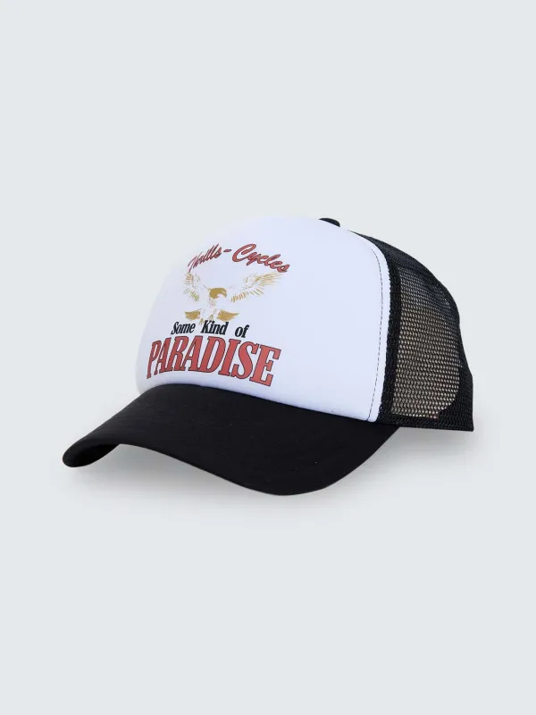 Paradise Foam Trucker Cap - Black - White made by Thrills