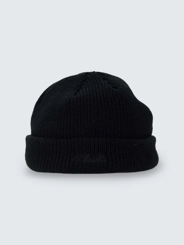 Script Wharf Beanie - Black made by Thrills
