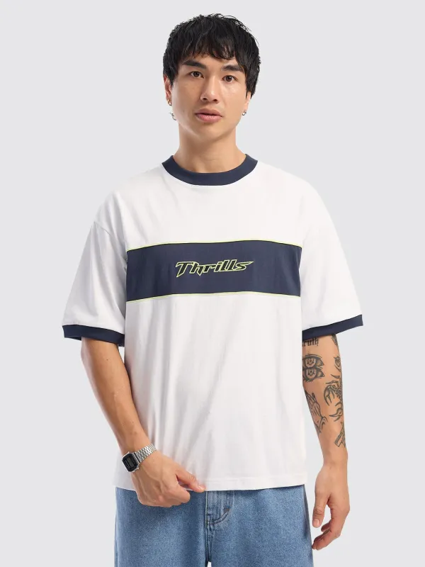 Outcast Panel Oversize Box Crop Tee - White made by Thrills