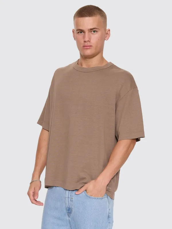 Hemp Thrills Embro Oversize Box Crop Tee - Falcon made by Thrills
