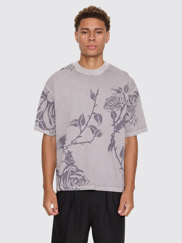 Time Will Tell Allover Box Crop Tee - Rose Allover made by Thrills